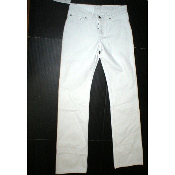 New NWT Womens 25 Designer Helmut Lang Italy Jeans White Boot Cut Leg Button - Picture 1 of 6